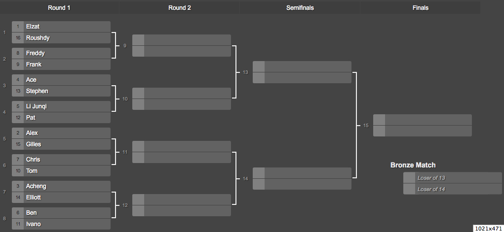 Knockout First Round Bracket